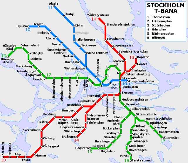 Plano del Metro de Estocolmo